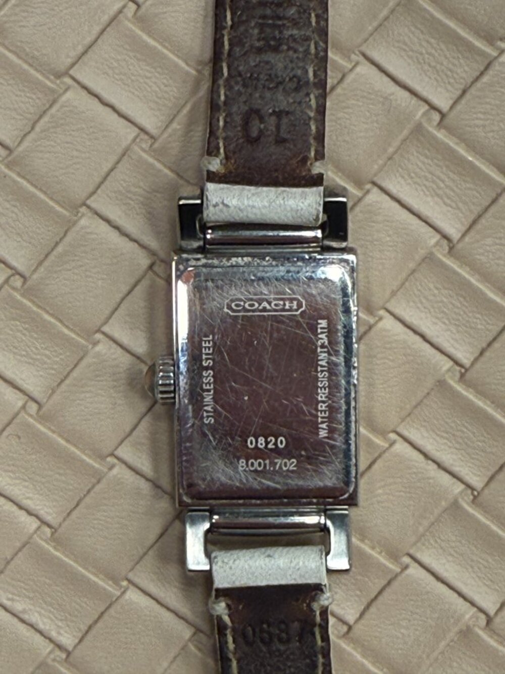 Vintage Coach Tank Watch Women Dial Silver Tone Rectangle Model 0820 New Battery - Picture 3 of 8